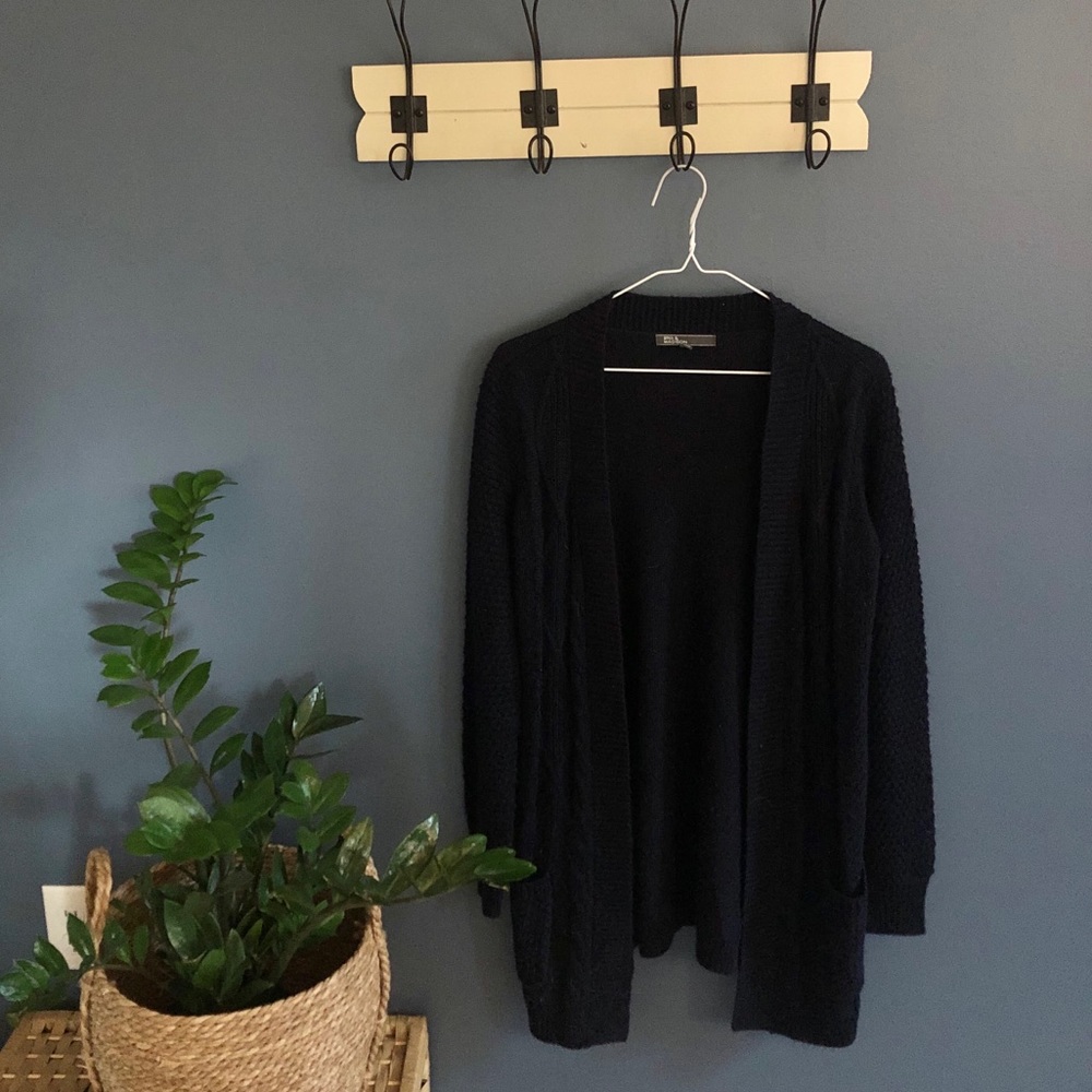 Women’s navy open cardigan sweater - size small